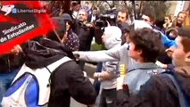 Un enfretamiento entre estudiantes gallegos acaba con la quema de la bandera de España