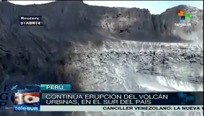 Volcán peruano Urbinas continúa con gran actividad