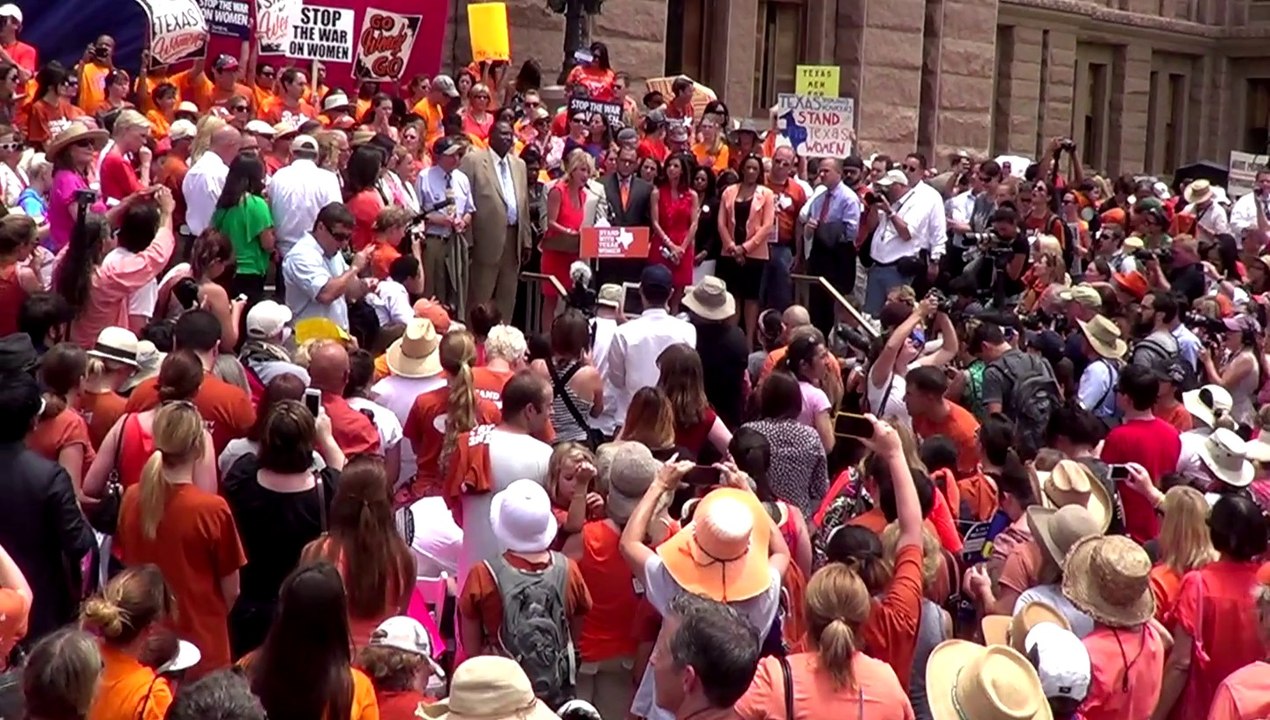 Wendy Davis Speaking at Stand With Texas Women Rally in At Capitol In Austin Texas