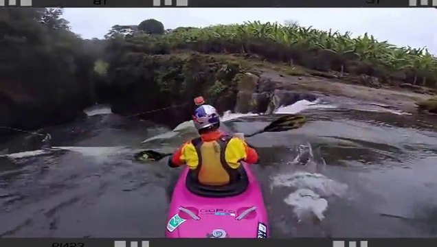 Descente d'une cascade en Kayak vu de l'interieur... Dingue!