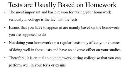 Importance of Homework in College