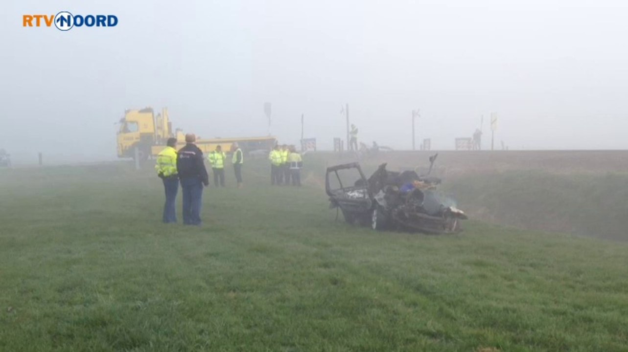 Het dodelijk ongeluk bij Winsum gebeurde in de dichte mist. - RTV Noord