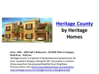 Latest Listings of Villas in Sarjapur, Bangalore