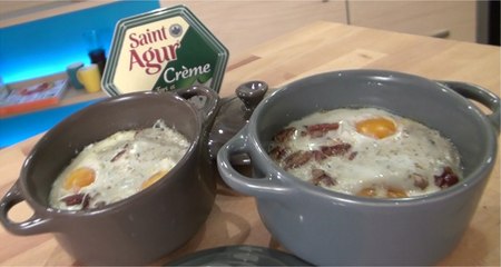 Download Video: Recette d'Oeuf cocotte à la crème de Saint Agur - 750 Grammes