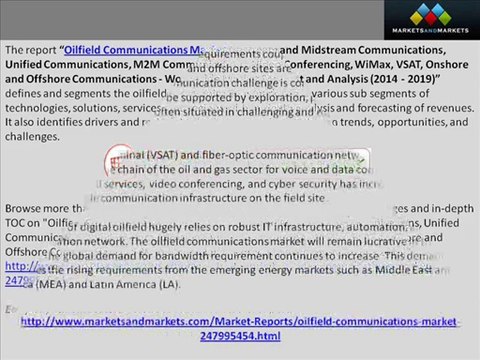 Oilfield Communications Market worth $3.18 Billion by 2019