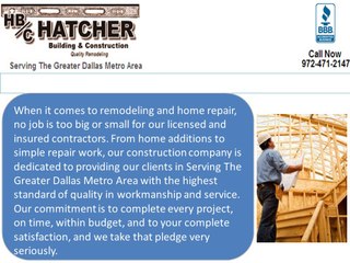 Hatcher Building & Construction : Home Remodeling, TX