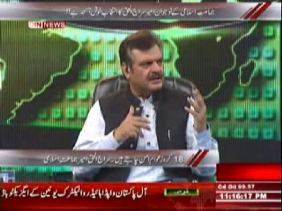 Aaj Ki Baat (18 Crore Awam Aman Chahte Hain ... Siraj-ul-Haq Amir Jamaat e Islami) 1st April 2014 Part-1