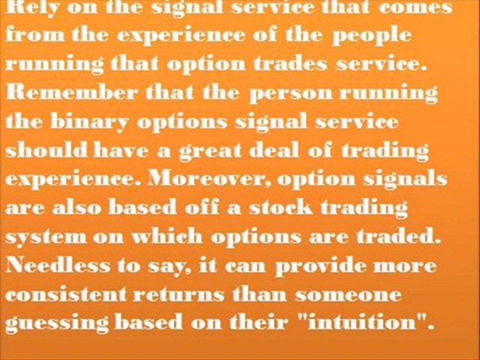 Binary options signal