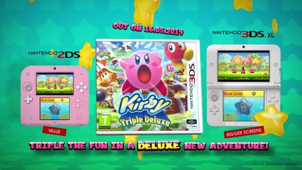 Kirby Triple Deluxe + Pink White Nintendo 2DS Trailer (Ni
