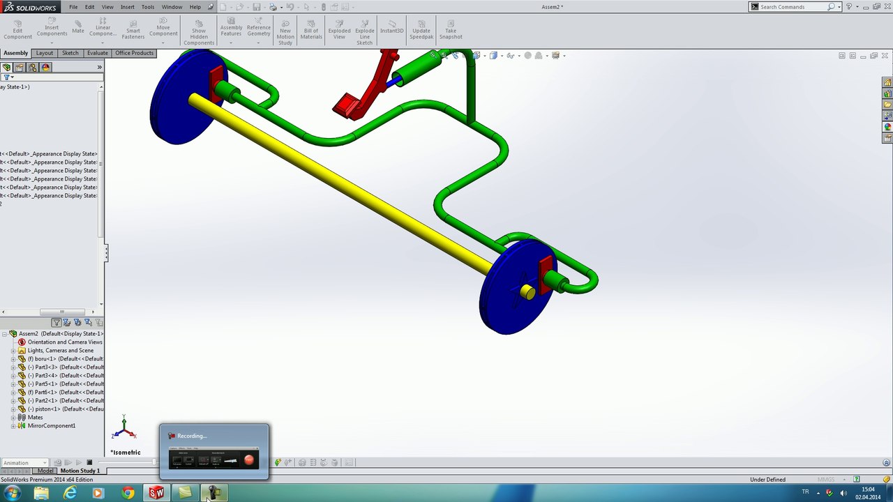 Hidrolik Fren Solidworks Animasyon
