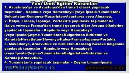 Geçiş Belgeleri ve Güzergah Kuralları 2. Bölüm