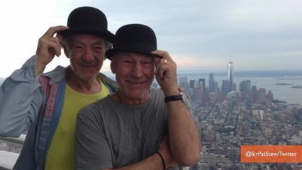 Sirs Patrick Stewart and Ian McKellen Take in NYC Sights with Adorable Photos