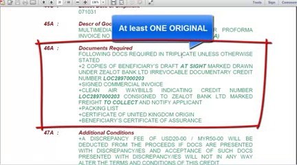 Letter of Credit Tutorial - Presentation of Documents Under Pay