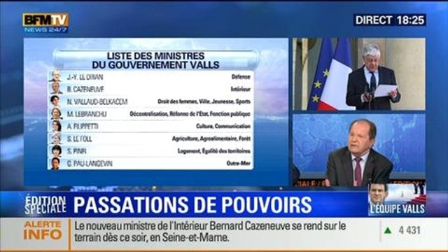 BFM Story - Édition spéciale sur l'équipe Valls: Le gouvernement de combat voulu par François Hollande est-il la bonne réponse après la débâcle de la gauche aux municipales ? - 02/04 3/7