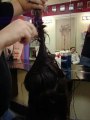 chopping layers in hair