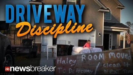 DRIVEWAY DISCIPLINE: Father Punishes Daughter for Messy Room by Placing Entire Room Contents Outside House