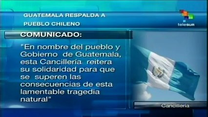 Guatemala se suma a solidaridad internacional con Chile