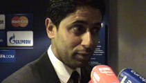 Le Président Nasser Al Khelaifi en zone mixte après PSG-Chelsea (3-1)