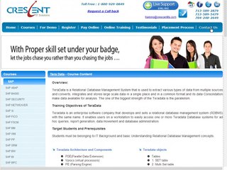 Teradata Course Content - Teradata Online Training and Placement
