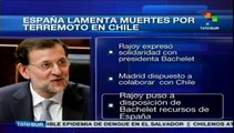 Rajoy expresa a Bachelet su pesar por las víctimas del terremoto