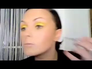 MAC Bright Yellow Glitter party make-up tutorial.