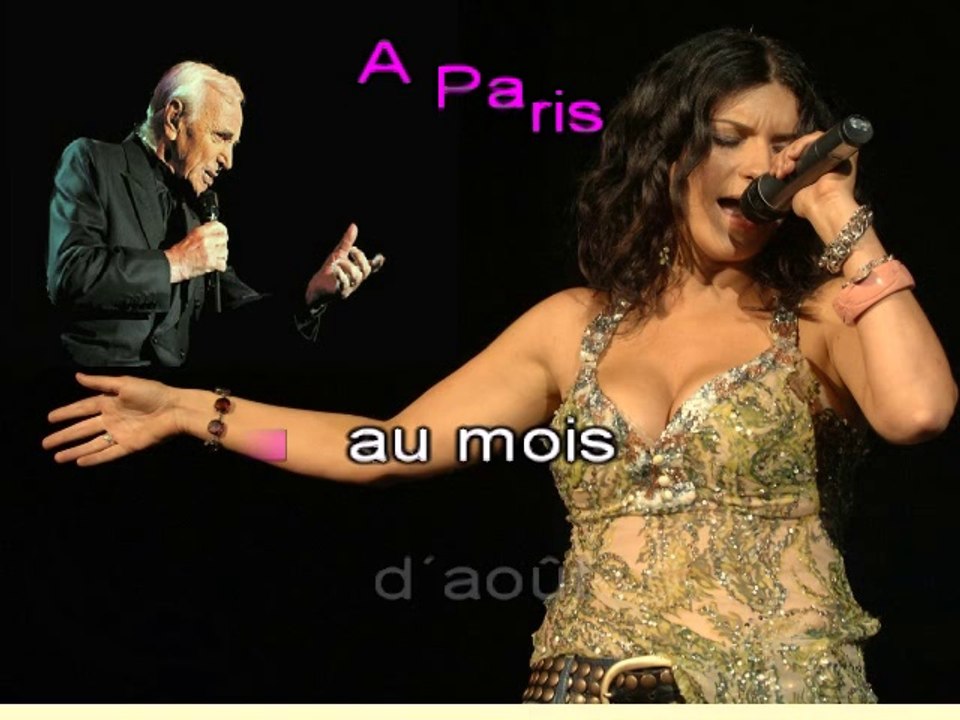 CHARLES AZNAVOUR & LAURA PAUSINI - A PARIS AU MOIS D'AOÛT - (avec la voix d'Aznavour)