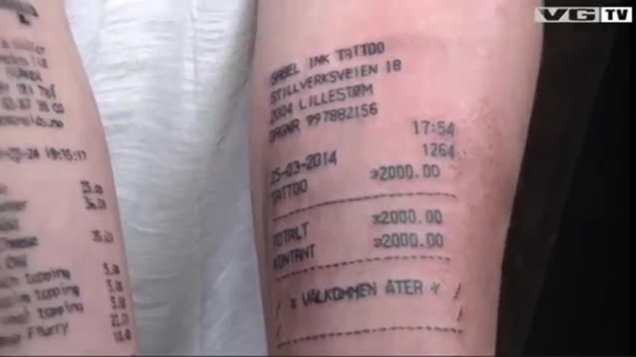 Le norvégien se fait un second tatouage de facturesur le bras