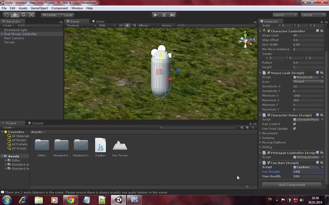 Unity3D - JavaScript İle Can Barı Yapımı