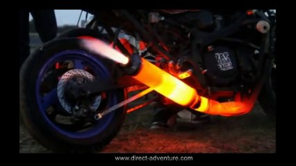 Attention, chaud le pot déchappement, ne pas approcher, danger