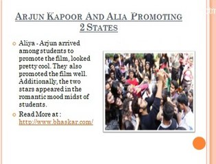 Arjun Kapoor And Alia Promoting 2 States