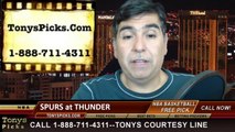 Oklahoma City Thunder vs. San Antonio Spurs Pick Prediction NBA Pro Basketball Odds Preview 4-3-2014