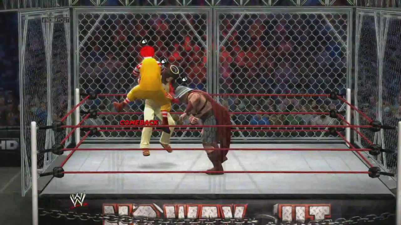 WWE 2K14 Triple Threat Cage match! Happy Meal time!