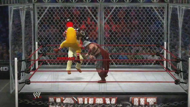 WWE 2K14 Triple Threat Cage match! Happy Meal time!
