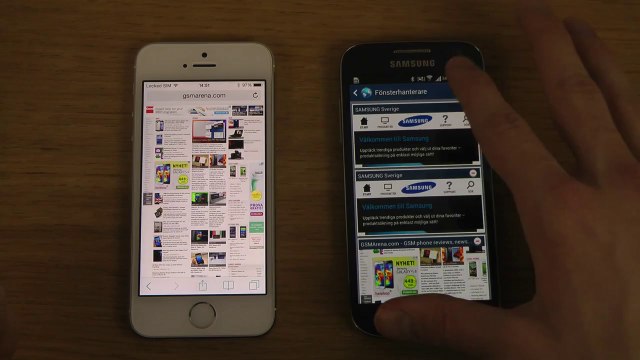 Samsung Galaxy S4 Mini vs. iPhone 5S iOS 7.1 Final - Browser Speed Comparison