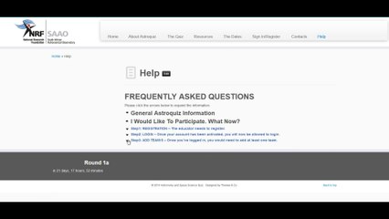 Astroquiz Registration for Educators