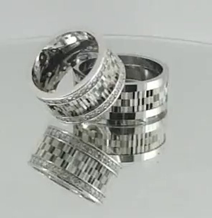 Dama Desenli Gümüş Alyans Yüzük - Alyanschi