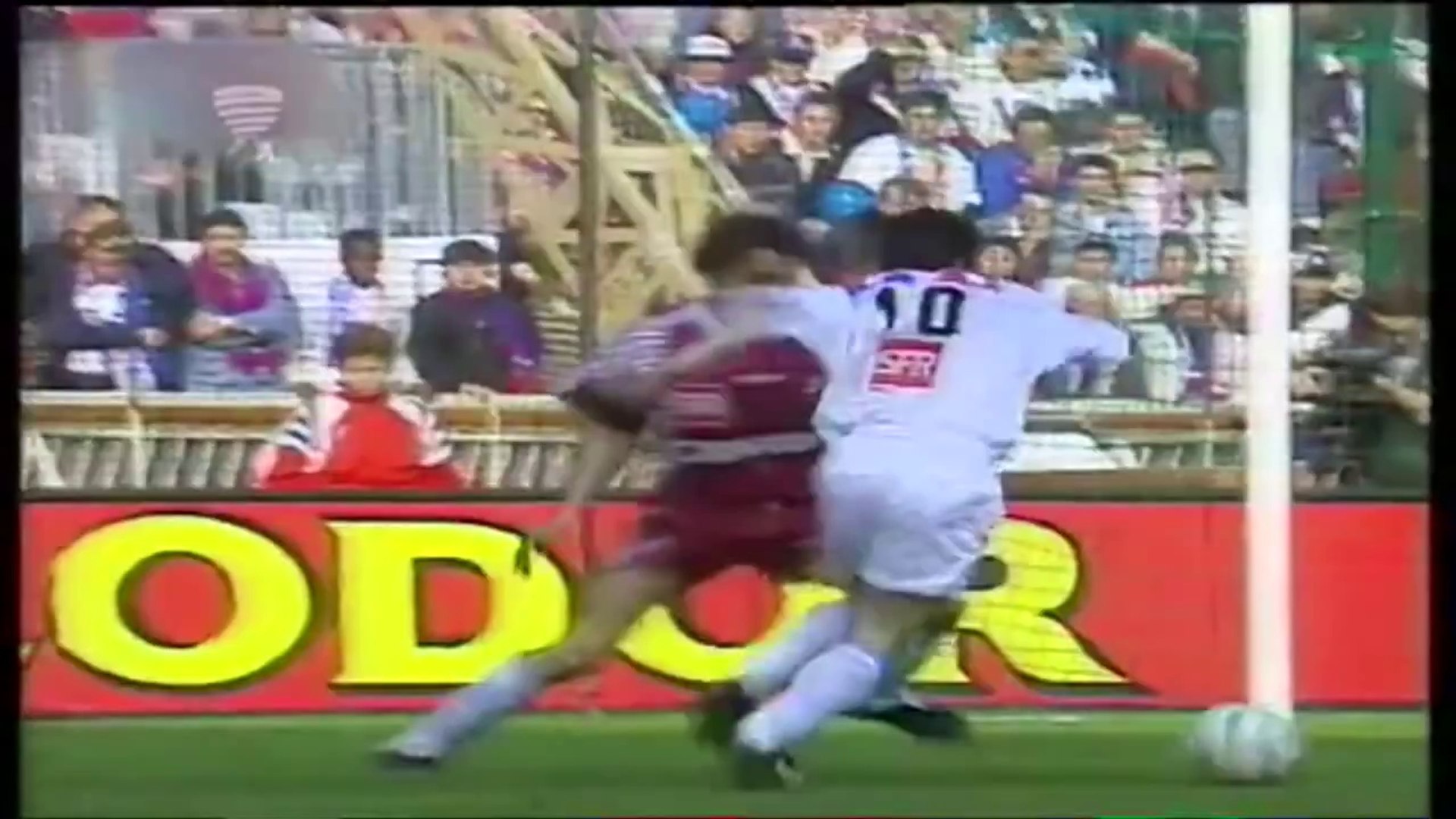 écharpe football vintage Olympique Lyonnais F.C Metz 96 - Collection