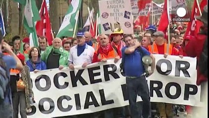Anti-austerity pro-jobs protest in Brussels turns violent