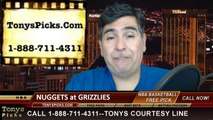 Memphis Grizzlies vs. Denver Nuggets Pick Prediction NBA Pro Basketball Odds Preview 4-4-2014