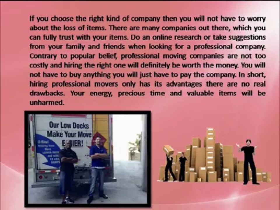 Benefits of Hiring Professional Movers