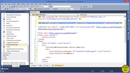 C# ASP.NET Ajax ConfirmButtonExtender control Tutorial in Urdu