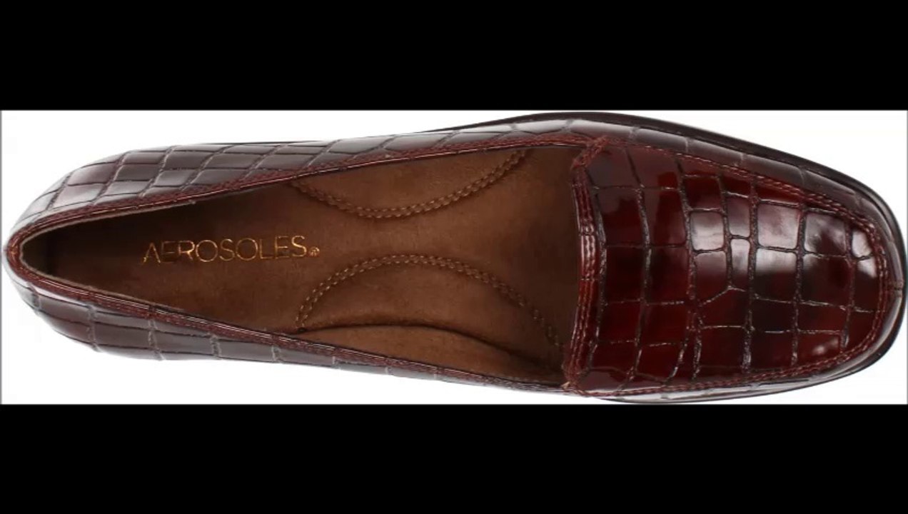 Aerosoles Final Exam Womens Slip On Wedge Loafers Shoes Wide Width