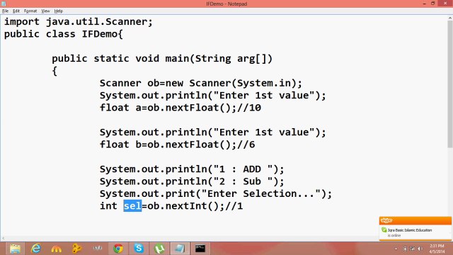 java programming tutorial 15 if statement calculator (sindhi)