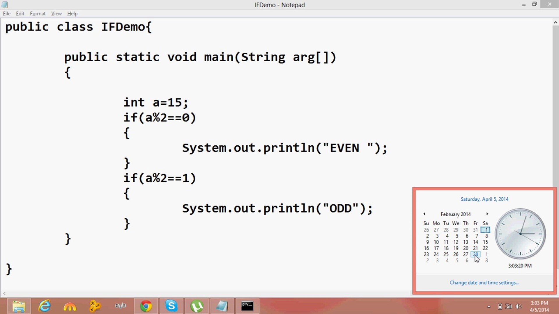 java programming tutorial 16 if even odd (sindhi)