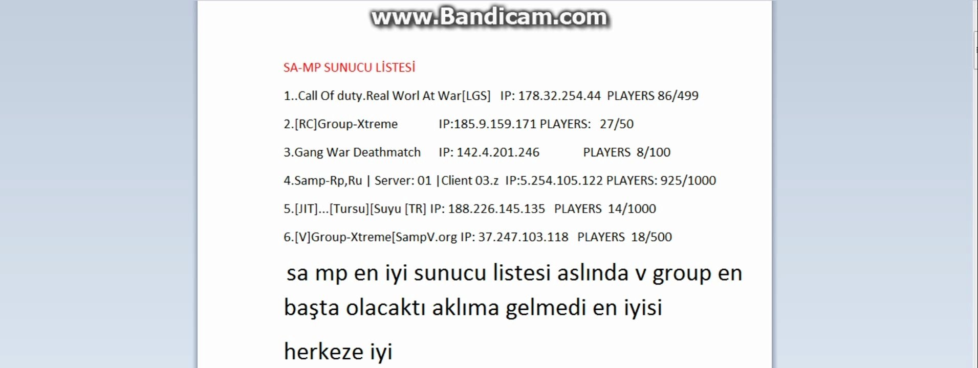 Turkish Game-SA-MP En İyi Sunucu Listesi