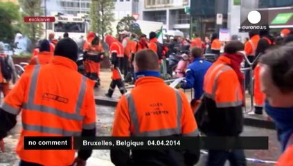 Download Video: Brussels: Water cannon used during violent clashes