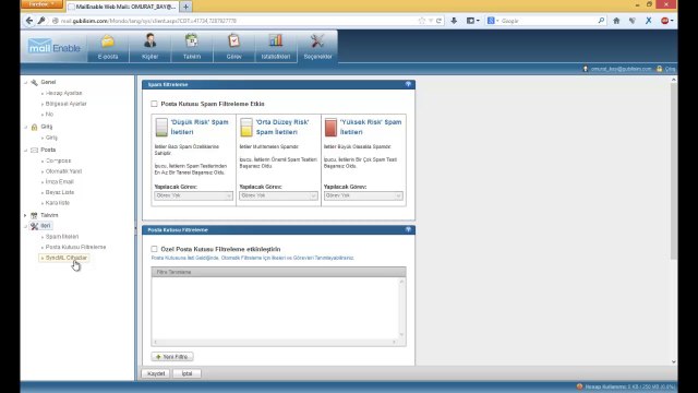 Olusturulan E-Posta Hesabı İle Giris Ve Genel Anlatım