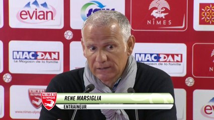 Conférence de presse Nîmes Olympique - AS Nancy-Lorraine (0-1) : René MARSIGLIA (NIMES) - Pablo  CORREA (ASNL) - 2013/2014