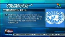Oficina de Naciones Unidas reconoce esfuerzos de Maduro para la paz