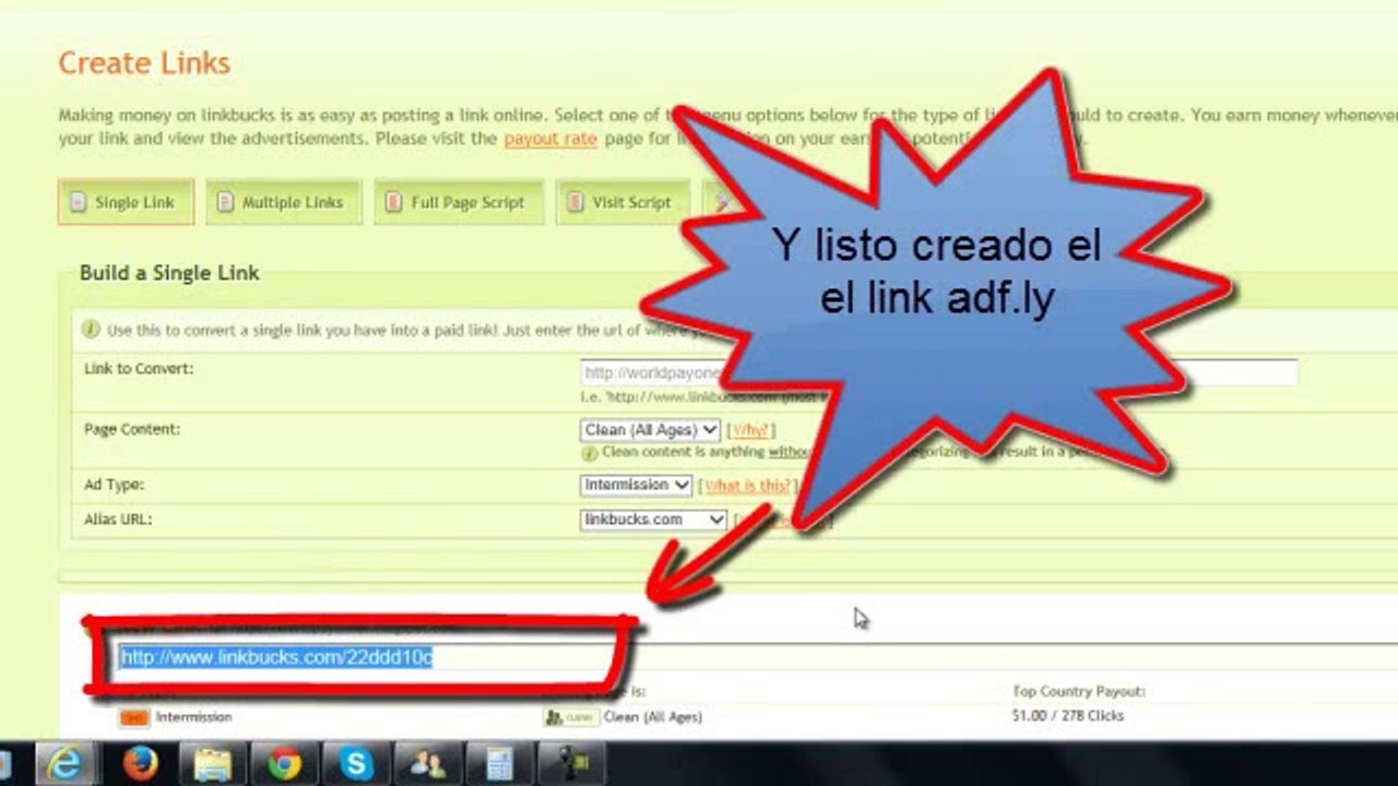 Como crear enlaces Linkbuck